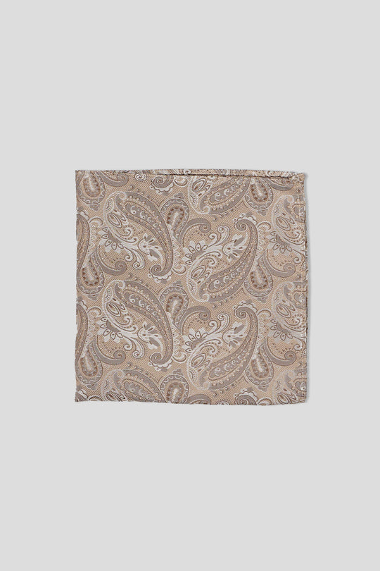 Champagne paisley lommeklud PVD