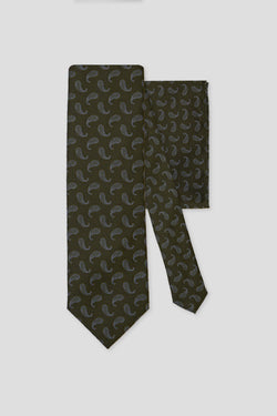 Slips & lommekluds pakke (Grøn paisley)