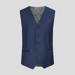 PREMIUM navy vest med nålestriber