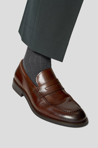 Exclusive grå ribbed uldstrømper Lindner