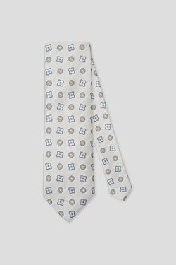 Off-white blomstret silkeslips
