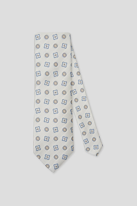 Off-white blomstret silkeslips