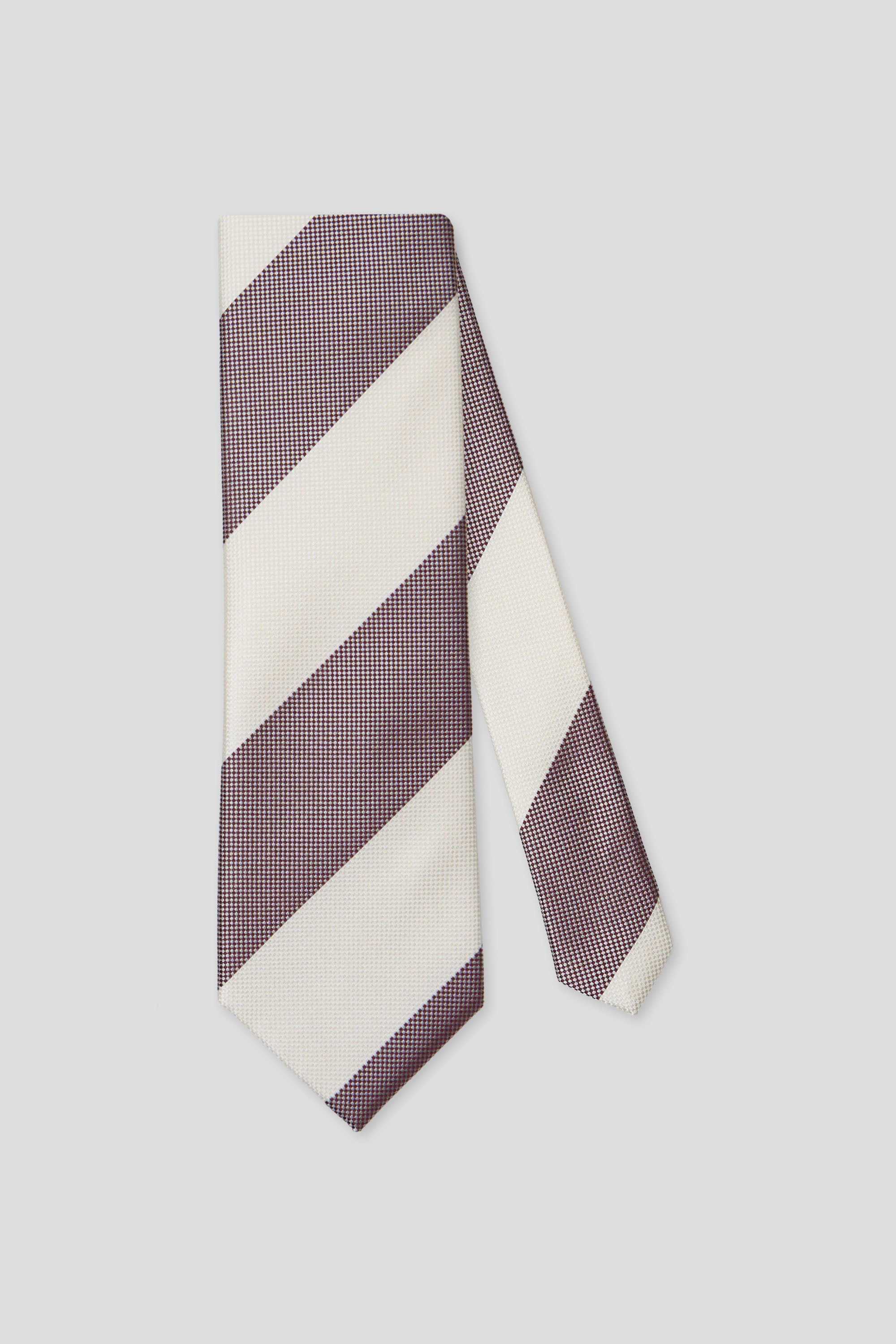 Vinrødt stribet silkeslips PVD