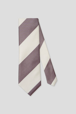 Vinrødt stribet silkeslips PVD