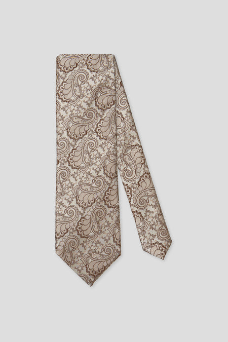 Beige paisley silkeslips