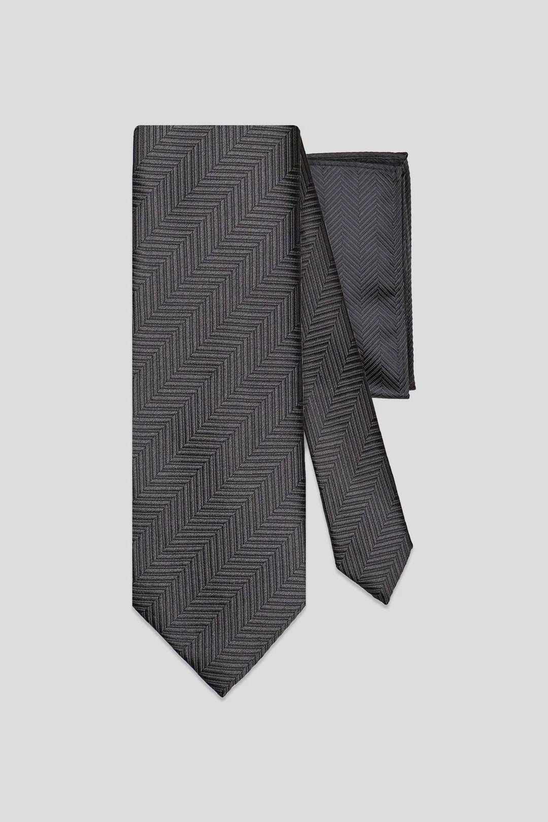 Slips & lommekluds pakke (Sort sildeben i silke)