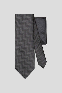 Slips & lommekluds pakke (Sort sildeben i silke)