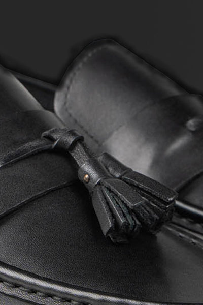 Sort chunky loafer med tassel